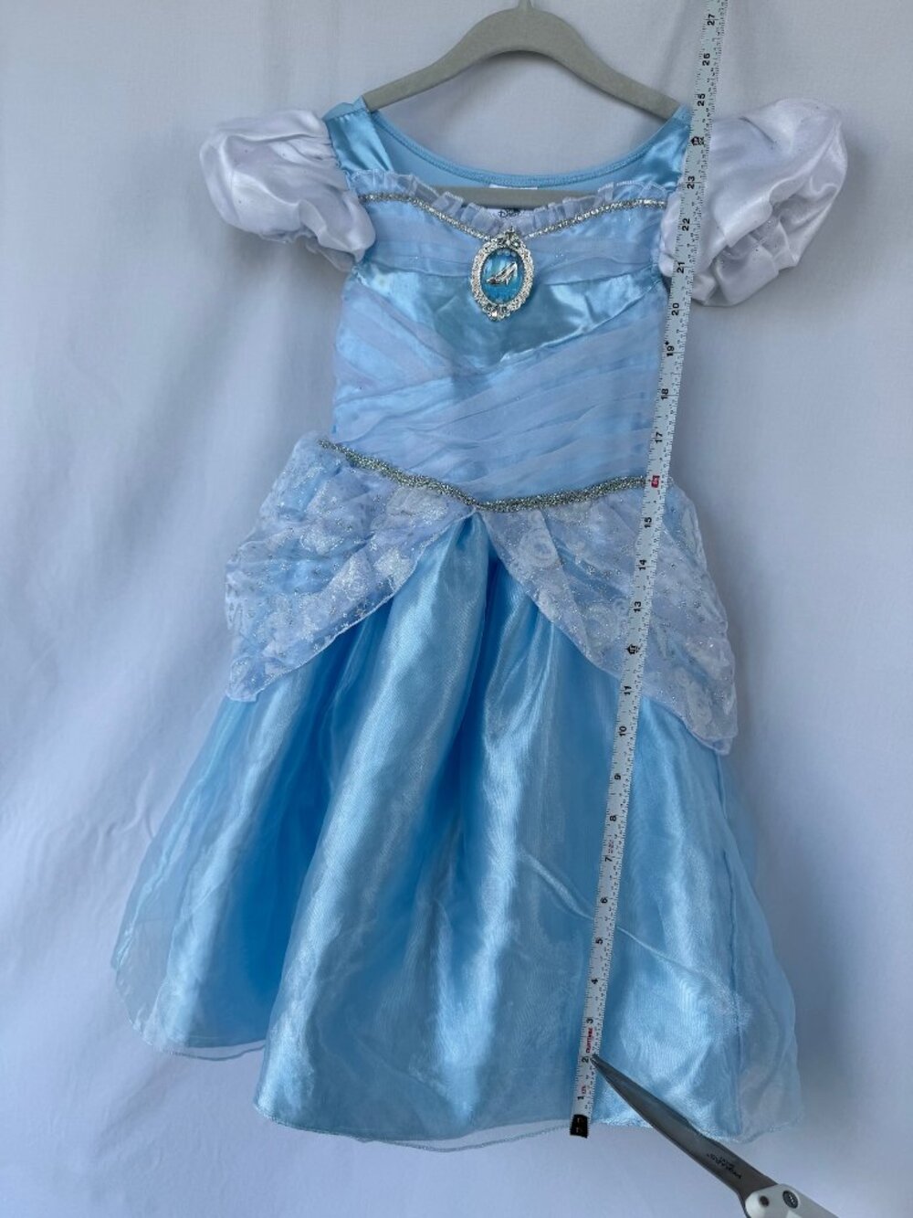 Disney Store Cinderella Princess Costume Dress Size 3 Glass Slipper Brooch